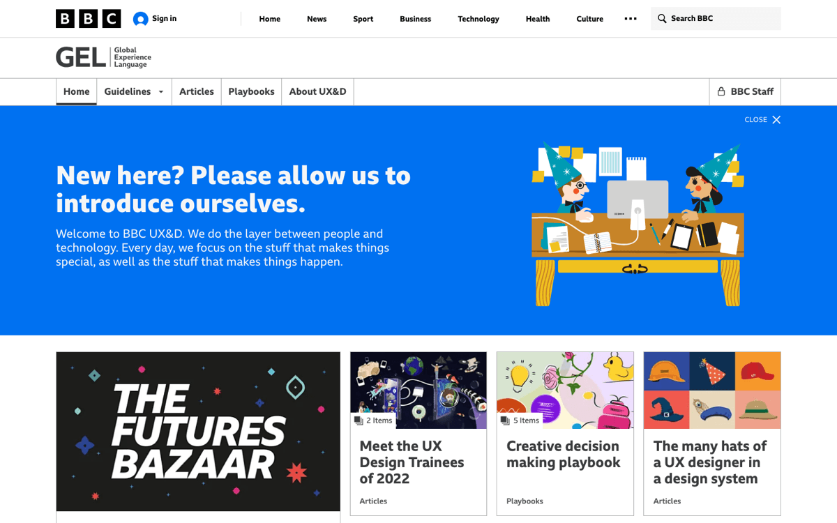 The BBC Global Experience Language homepage