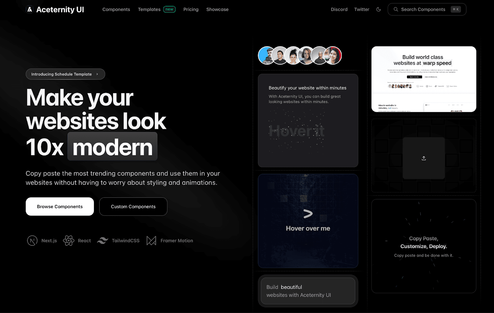 Aceternity UI animated components