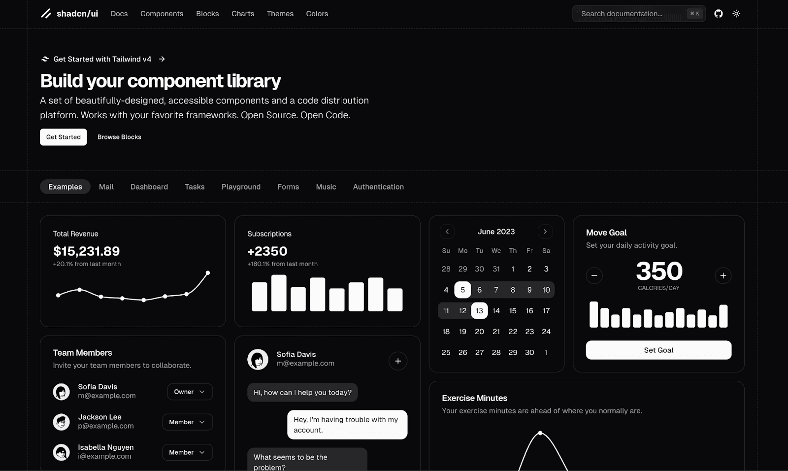 shadcn/ui components