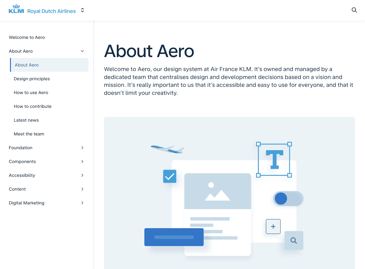 Aero Design System documentation preview