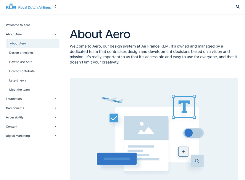 Aero Design System documentation preview