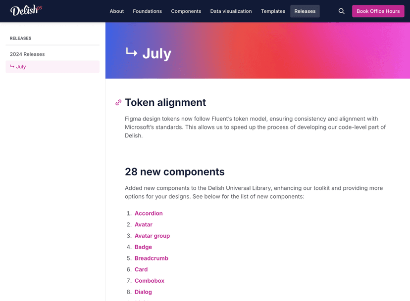 Delish Design System documentation preview