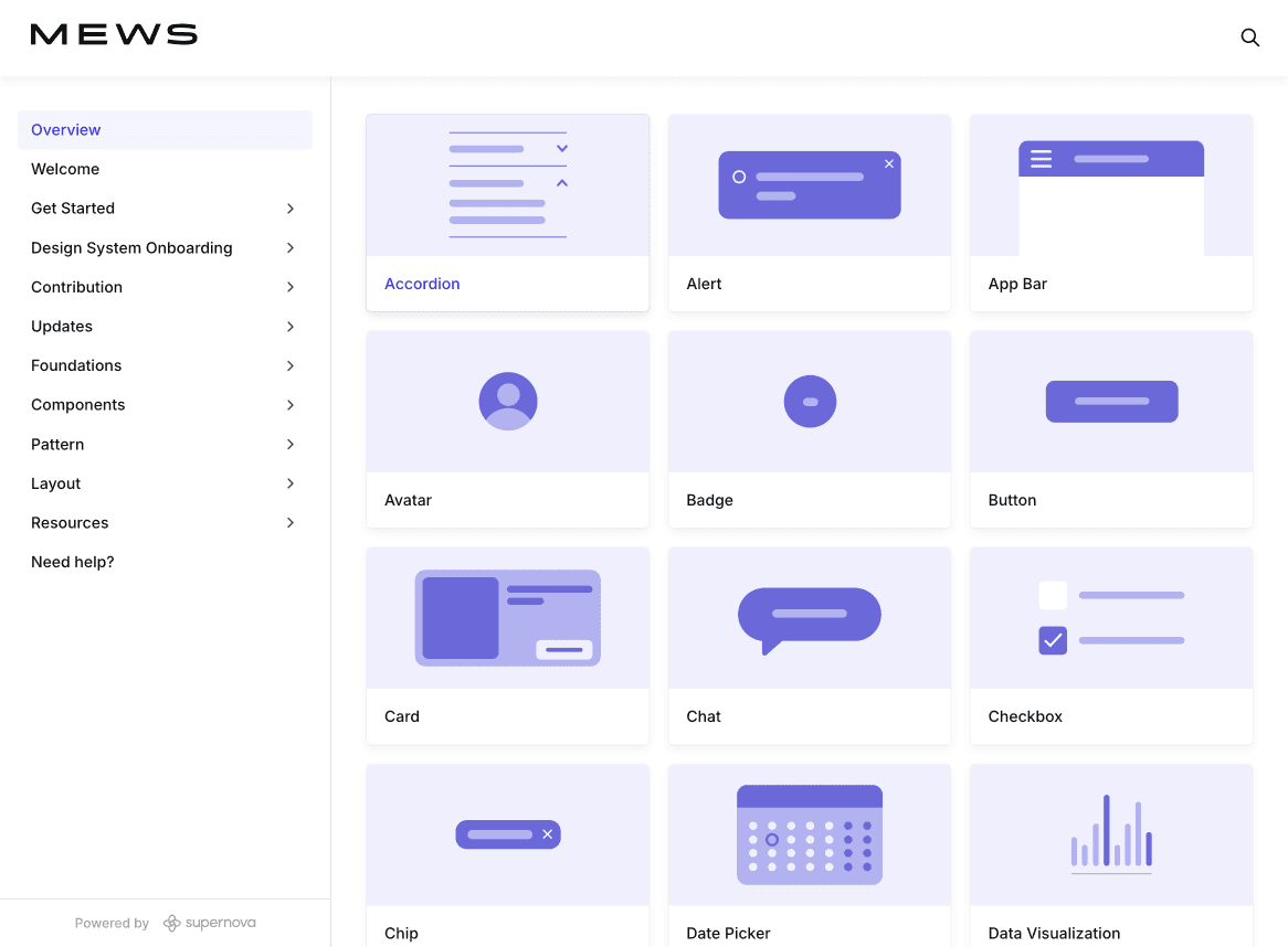 Mews Design System documentation preview