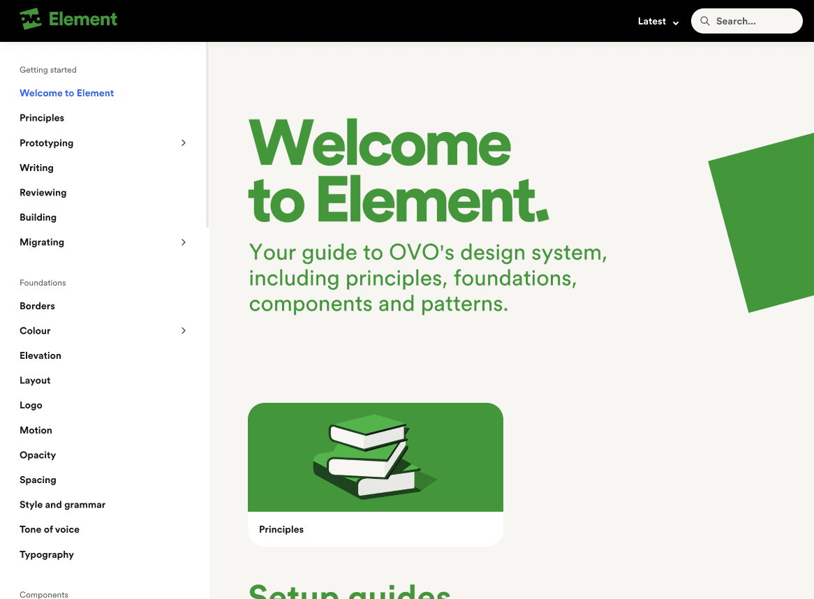 Element documentation preview