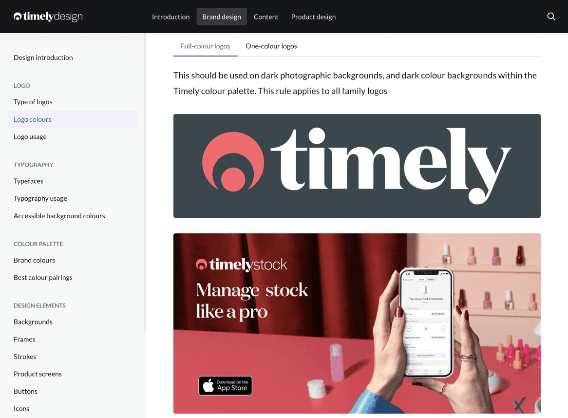 Timely Design System documentation preview