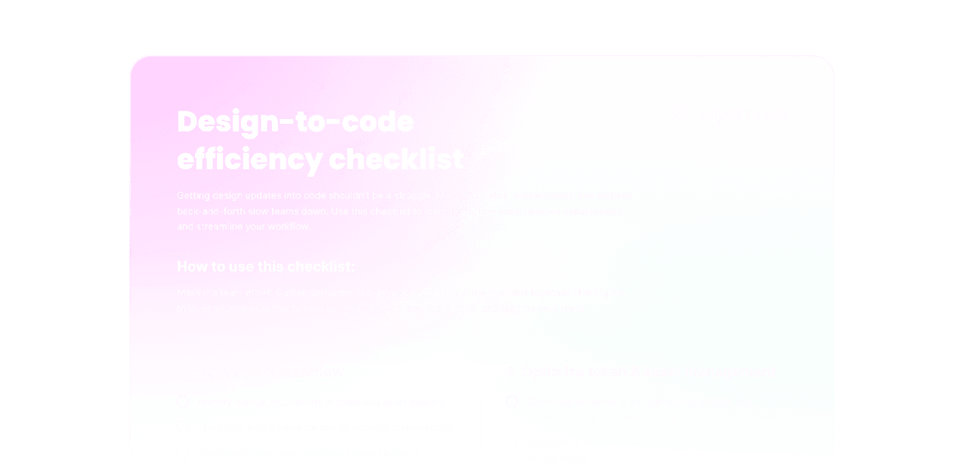 Design-to-Code Efficiency Checklist
