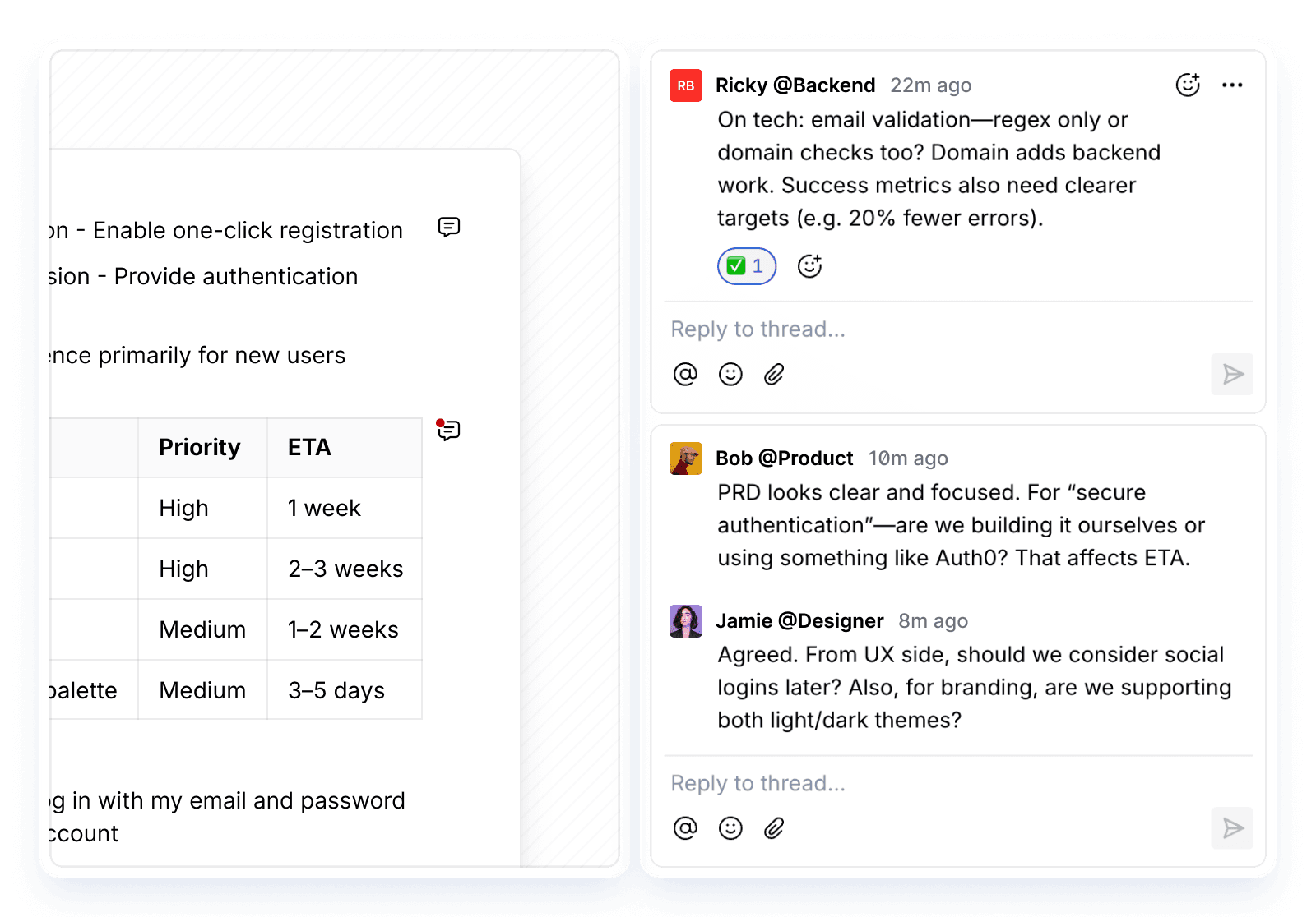 Get comments from stakeholders