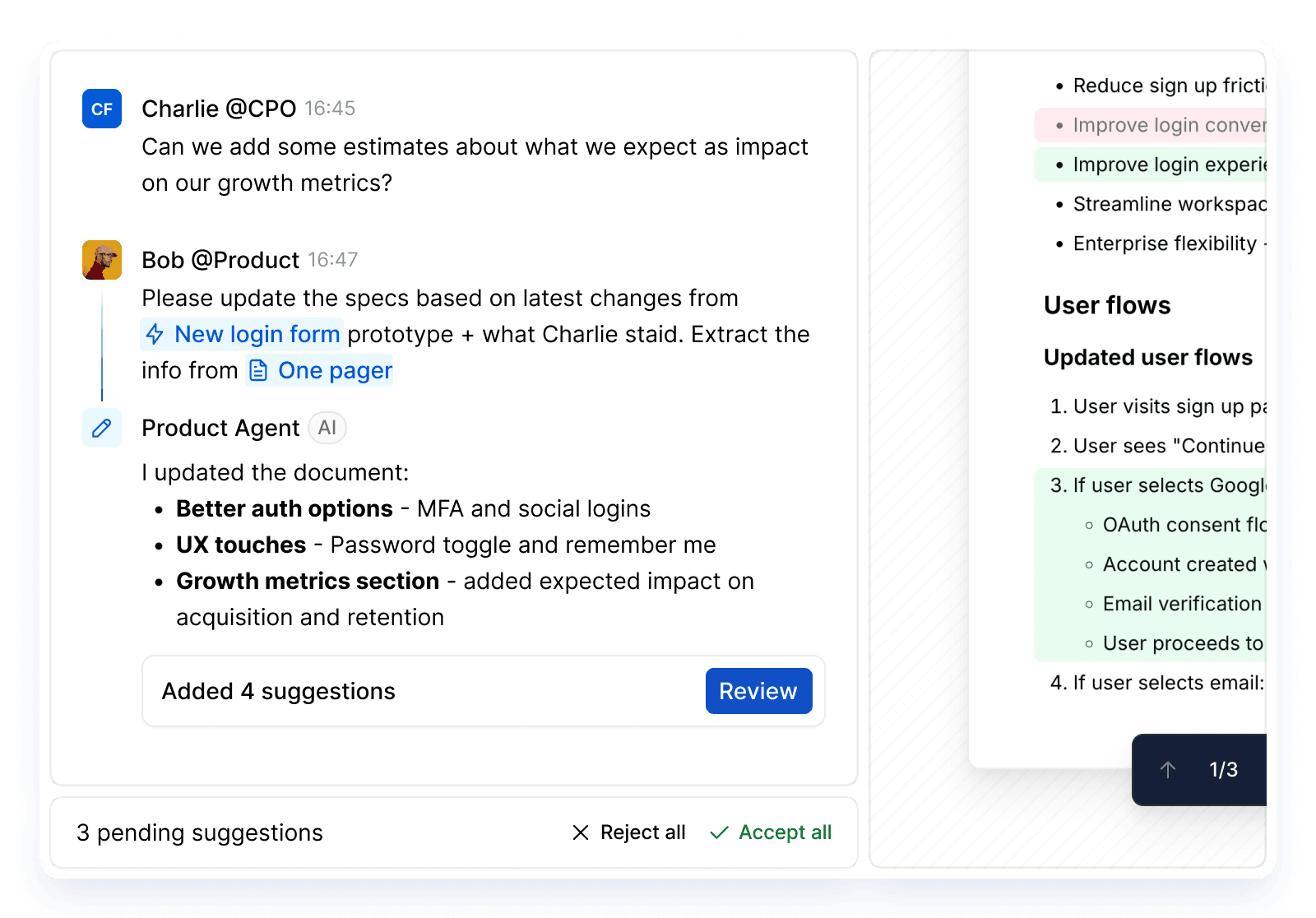 Draft with the Product AI agent