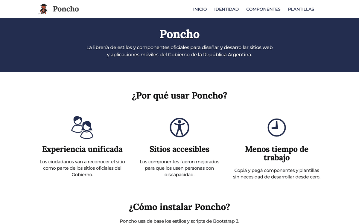 The Poncho design system homepage