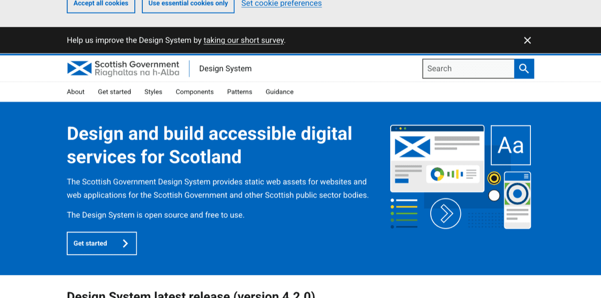 The Scottish Government Design System homepage