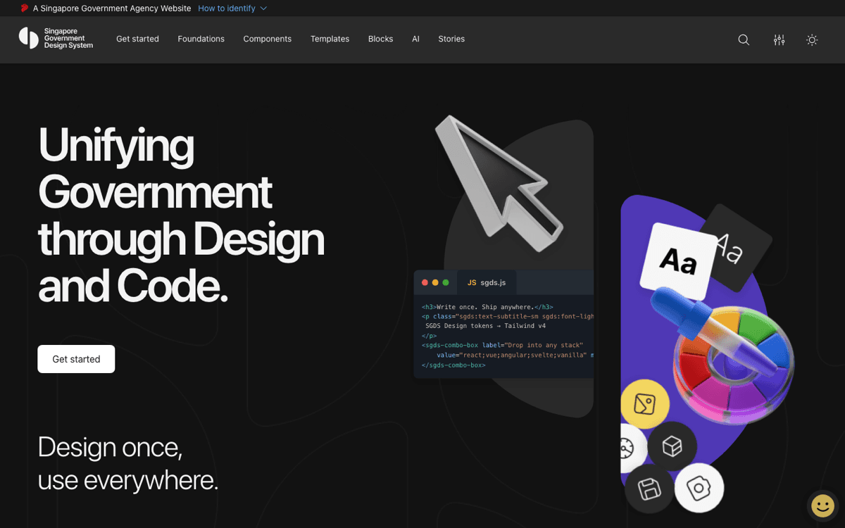 The Singapore Government Design System homepage