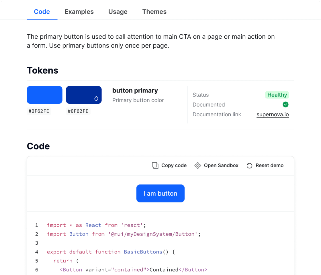 Documentation in Supernova