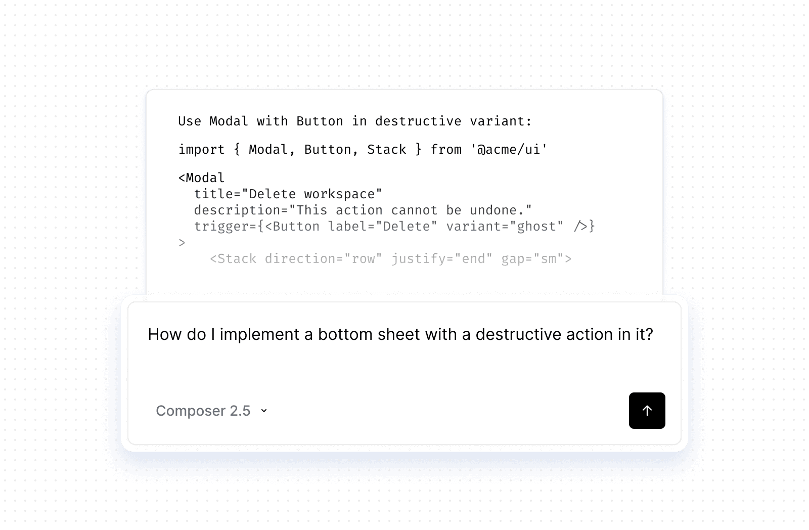 Component patterns and usage data
